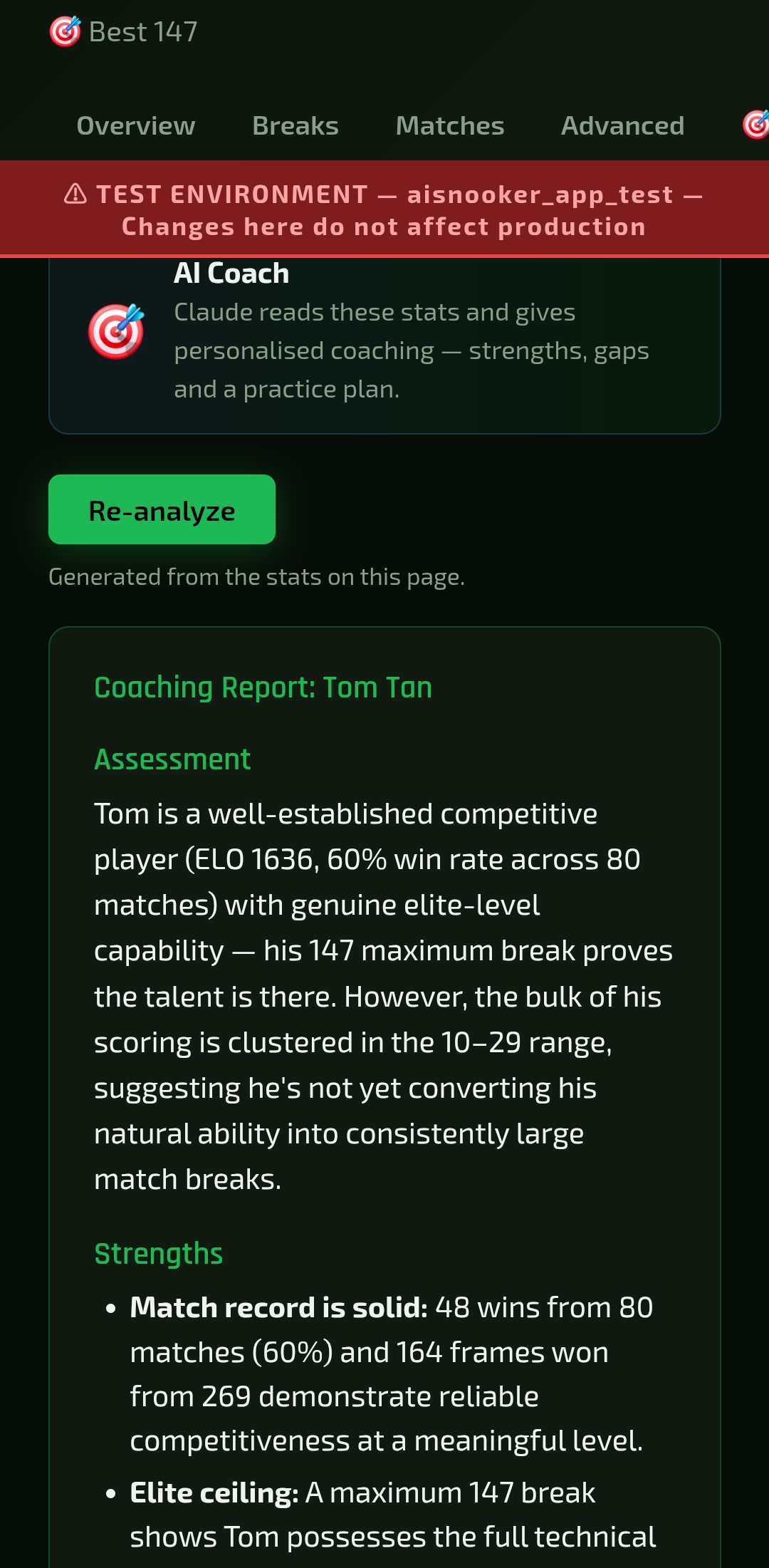 AI coach report