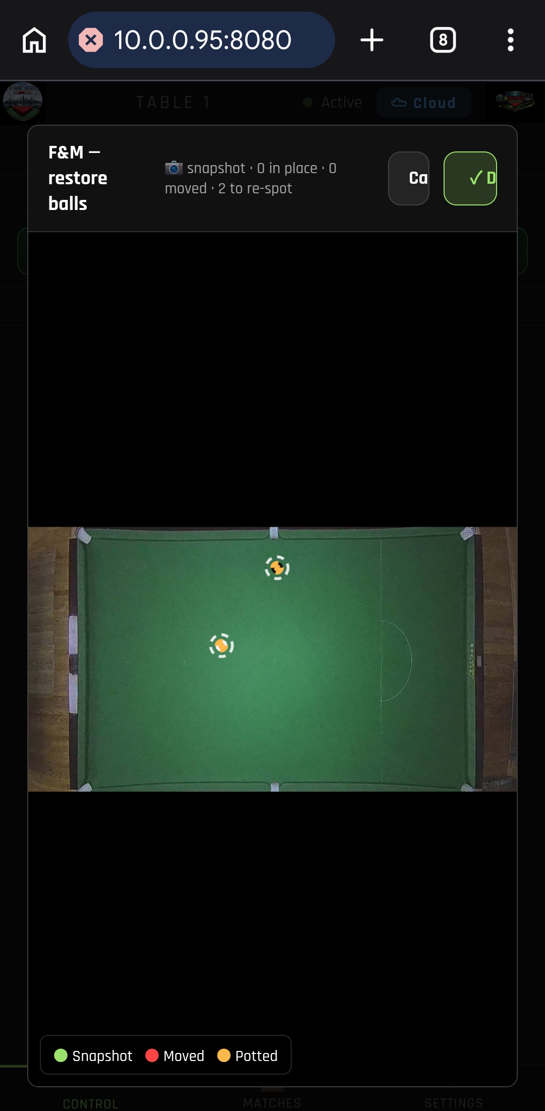 AI foul and miss detection on mobile